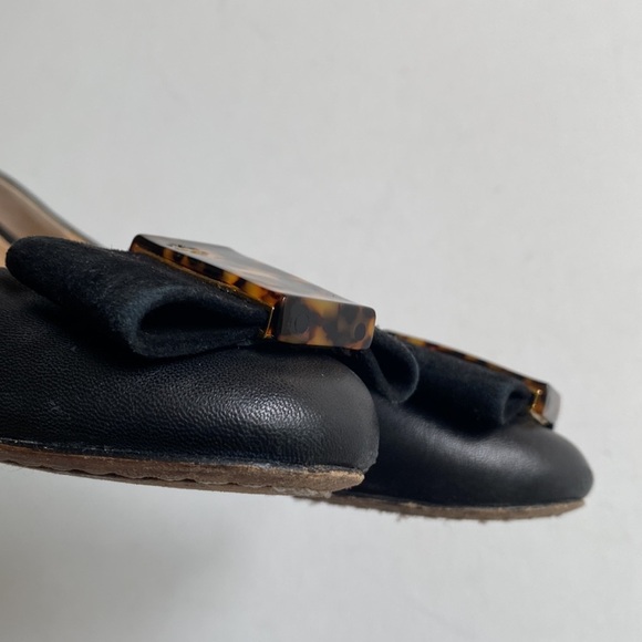 Tory Burch Chase Ballet Nappa Leather Flats - Chase Bow in Black, Size 6.5M - Picture 8 of 16